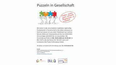 puzzeln website wk2 BGL Nachbarschaftshilfeverein - Aktuelles vom Nachbarschaftsprojekt Grünau WK 2